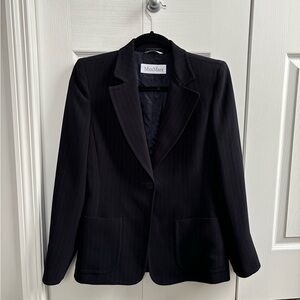 Max Mara Blazer - Navy blue with silver thread